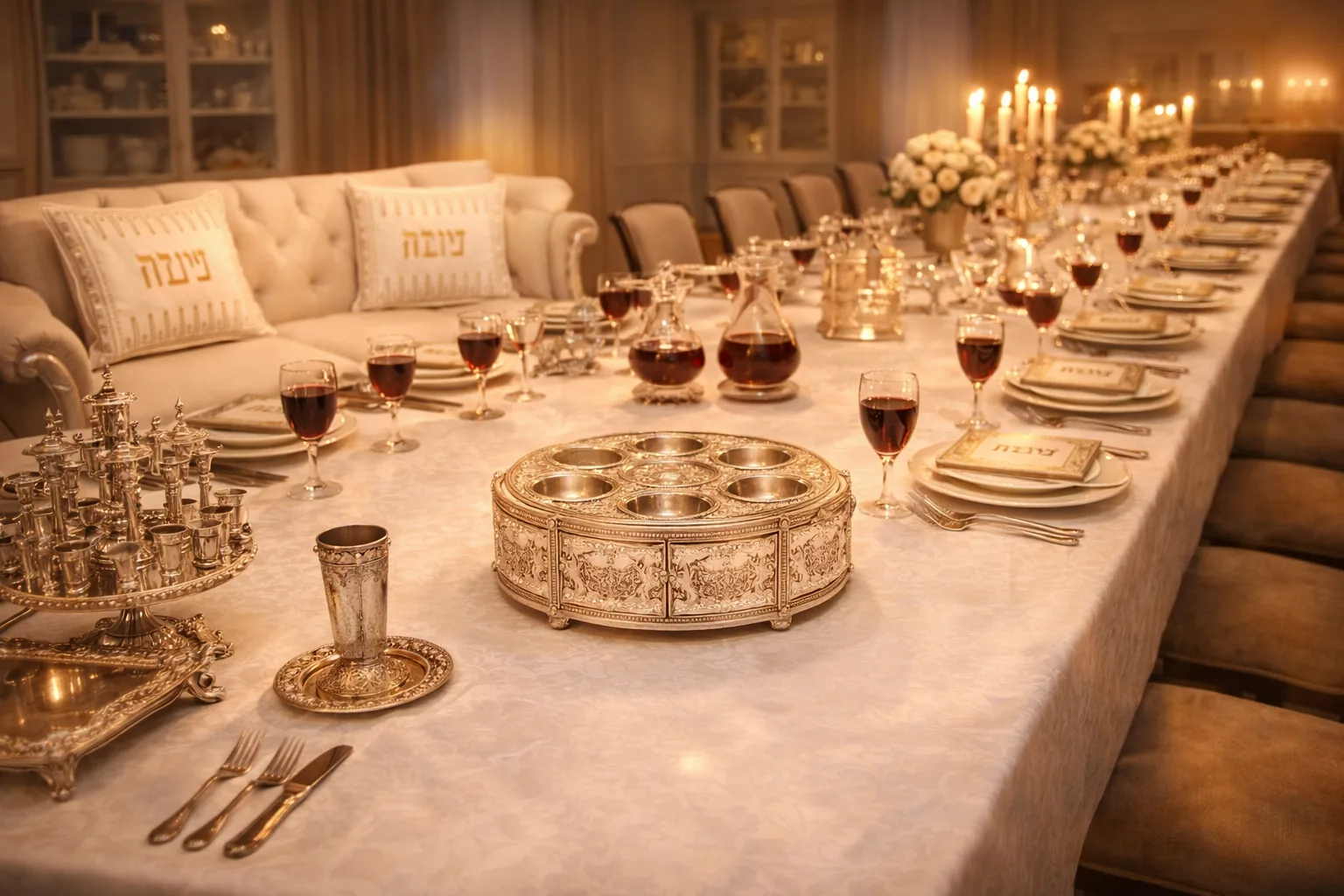 Pesach seder table